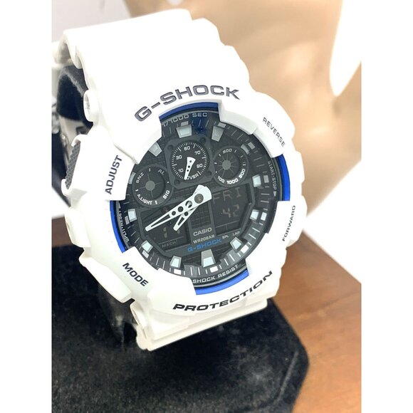 Casio Men's Watch G-Shock GA100B-7A White Resin Quartz 50mm Analog Digital 5081 - Picture 14 of 15